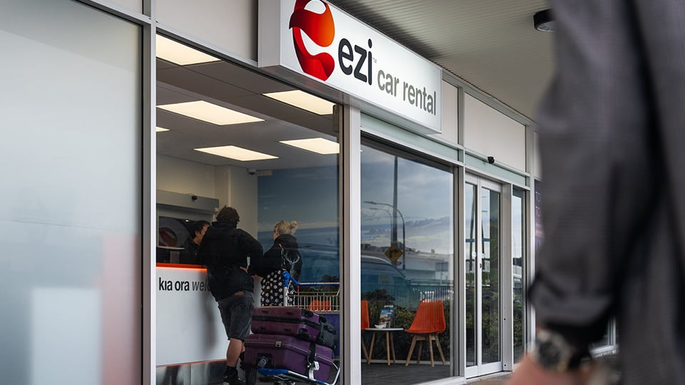 An Ezi car rentals store front